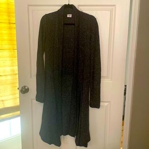 Cabi style 3530. Long Cloke cardigan in marled grey.